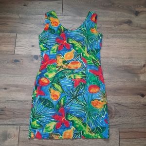 Jams World Vintage Marilyn Tropical Flower and Fruit Print Short Sun Dress